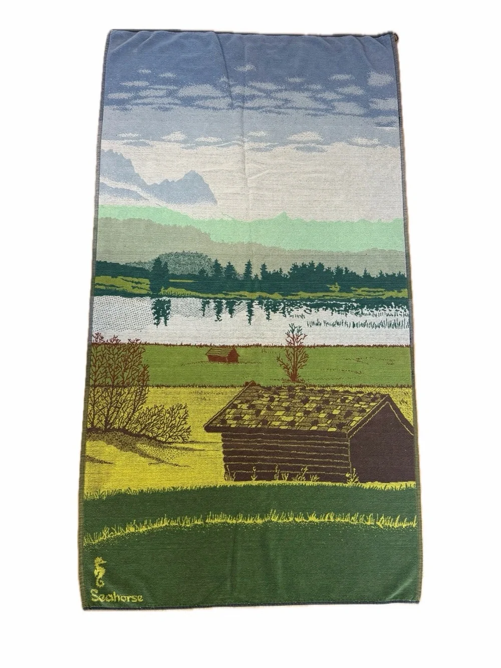Seahorse de Luxe Vintage Cotton Beach Towel Holland Winterswijk Scenic 52x28
